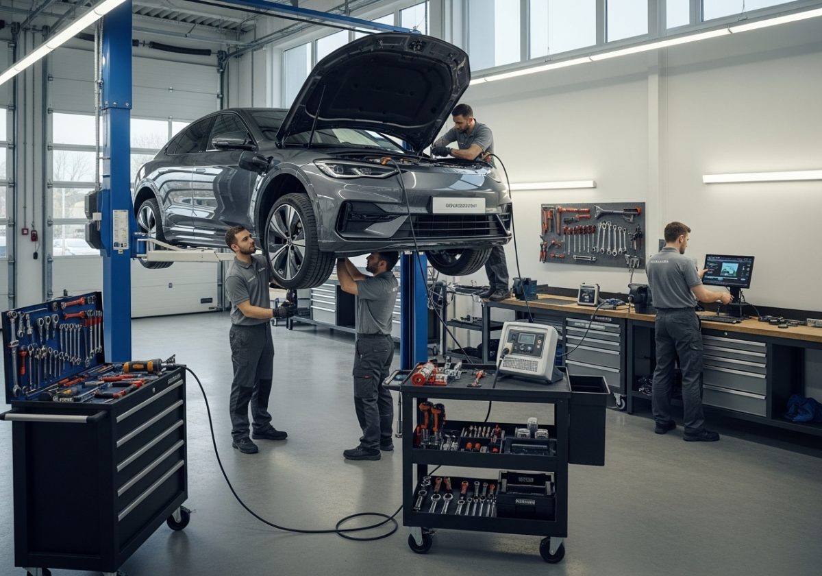 voiture en réparation