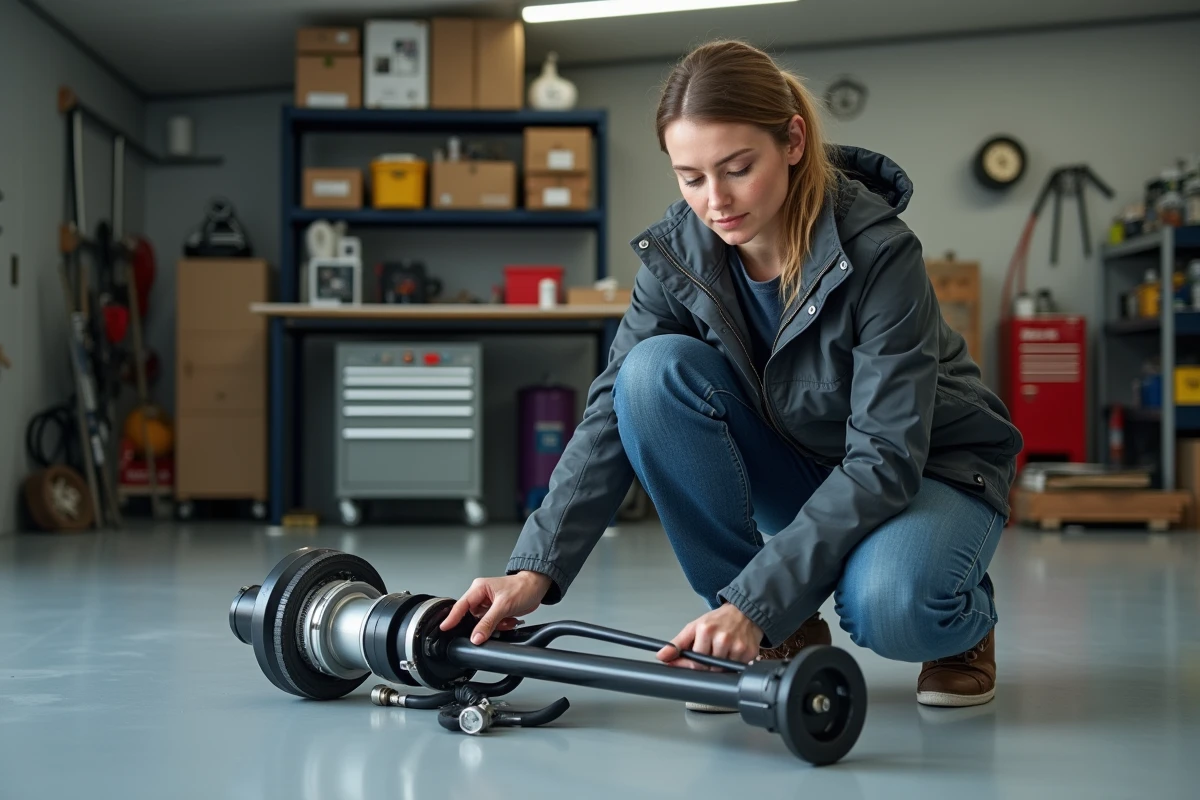 Femme vérifiant les hoses d
