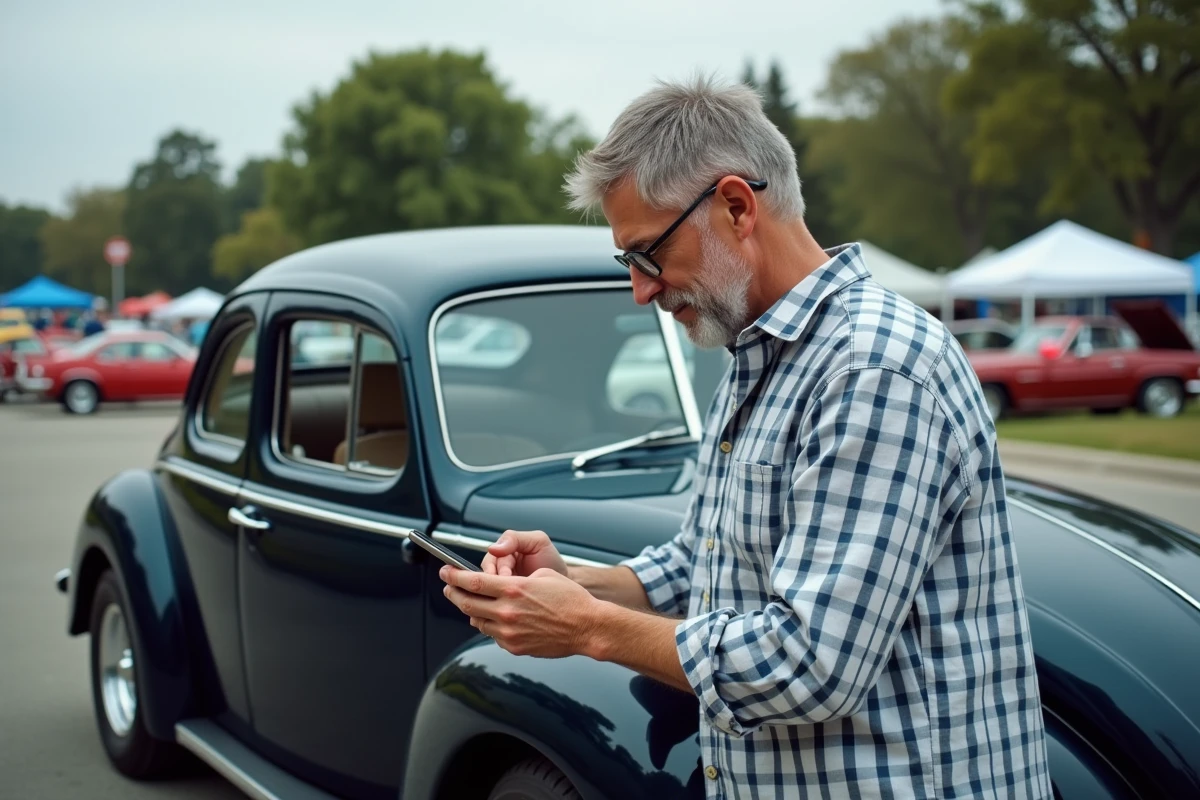Homme vérifiant le plan de l