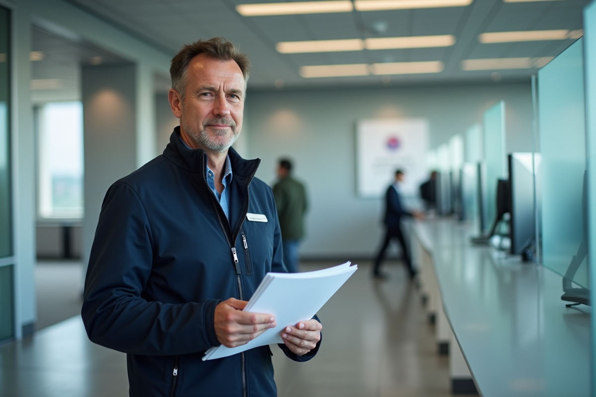 Homme d'âge moyen dans un bureau administratif