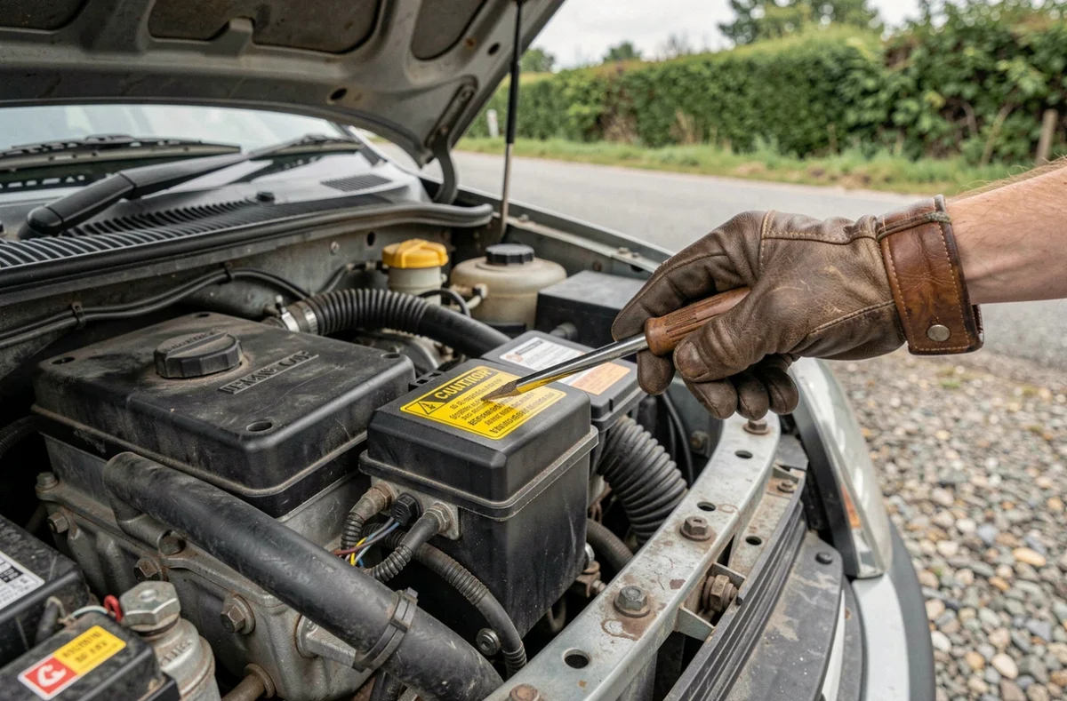 Gros plan sur le module limiteur de vitesse d'une voiture sans permis avec avertissement de débridage