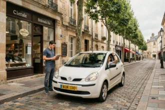 Vue d'ensemble d'une auto-école dans une ville du Cher avec un instructeur et un élève conducteur